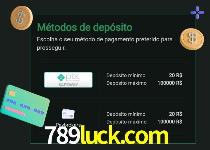 O cassino 789luck.com oferece uma grande variedade de métodos de pagamento